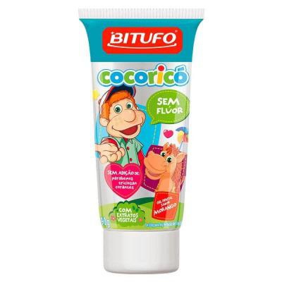 Gel Dental Bitufo Cocoricó Morango Sem Flúor 90g